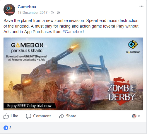 Gamebox Facebook Post